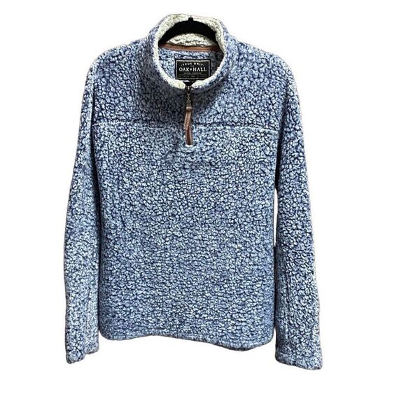 True Grit Blue Sherpa Quarter Zip Size Medium - Picture 1 of 6